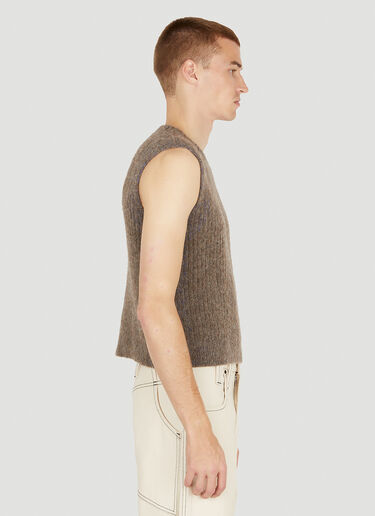 포엣 니트 베스트 Eckhaus Latta 포엣 니트 베스트 브라운 eck0151006