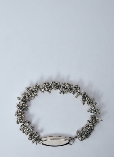 Dries Van Noten 刺繍ネックレス  シルバー dvn0260026