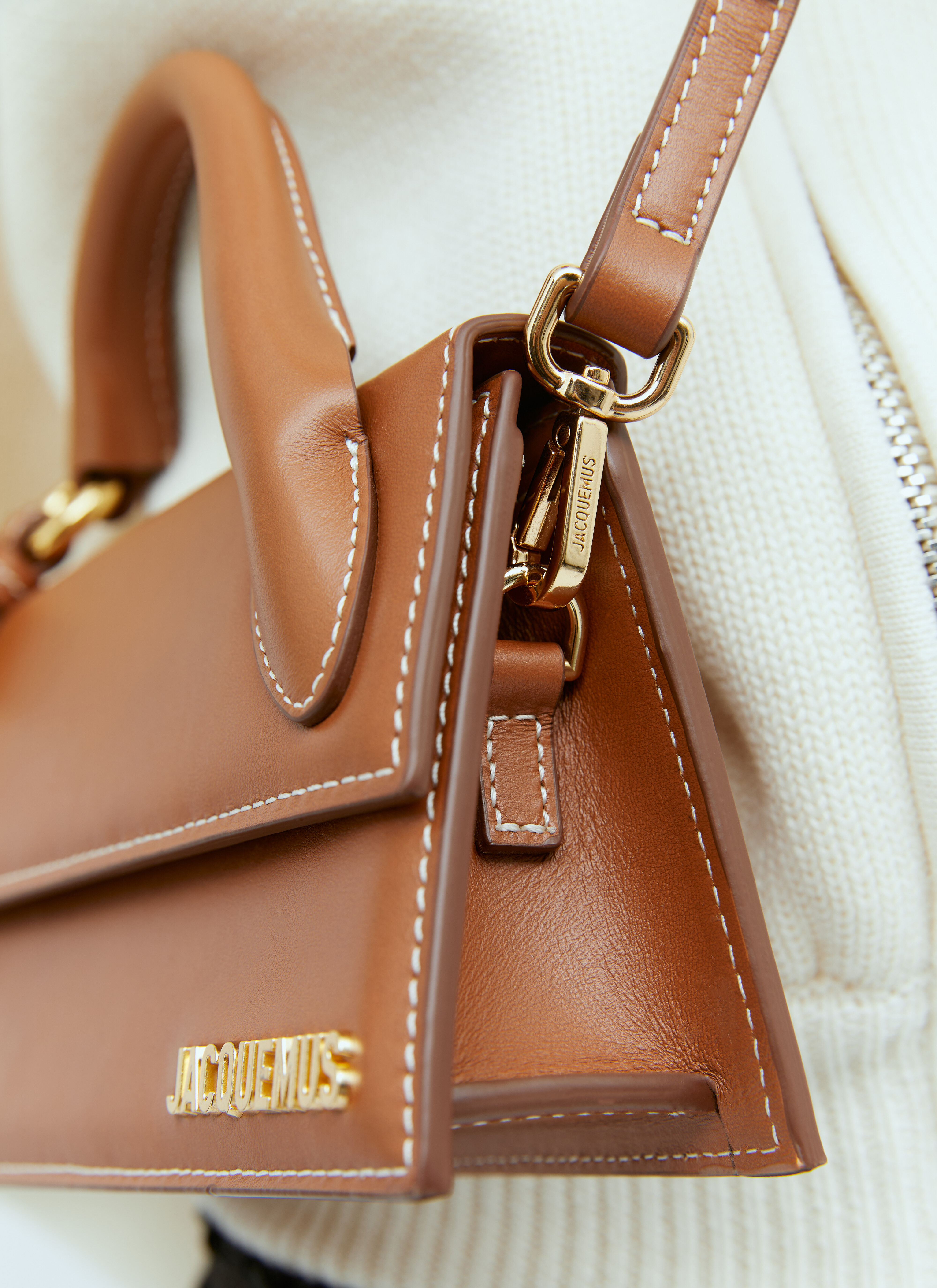 Jacquemus Women's' Le Chiquito Long Boucle Handbag in Brown