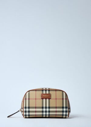 Burberry チェック柄トラベルポーチ  ベージュ bur0259024