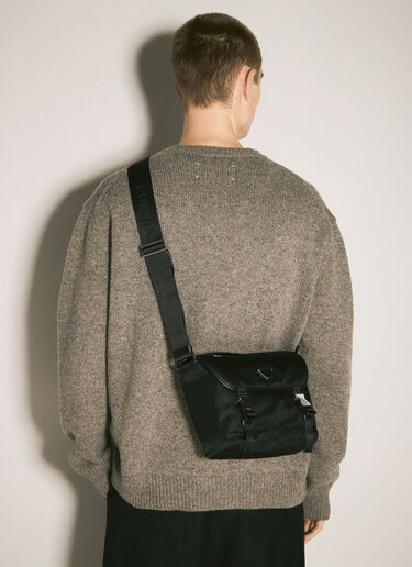 Prada Re-Nylon and Saffiano Leather Shoulder Bag Black pra0159012