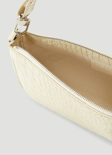 BY FAR Rachel Crocodile Embossed Shoulder Bag Beige byf0241026