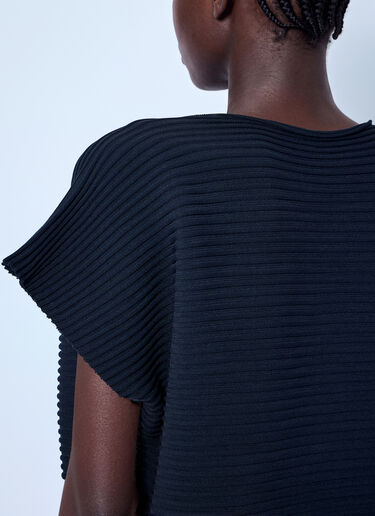 LN-CC® - Pleats Please Issey Miyake: Zig Zag Knit Dress - Black Pleats Please Issey Miyake Zig Zag Knit Dress Black plp0266028