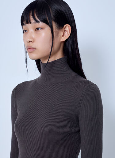 LN-CC® - Max Mara: Ribbed Turtleneck Sweater - Grey Max Mara Ribbed Turtleneck Sweater Grey max0266225