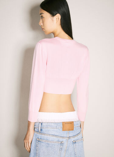 Alexander Wang 羊毛短身开衫 粉色 awg0257008