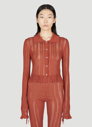 Marco Rambaldi Ribbed Knit Shirt Orange mra0252003