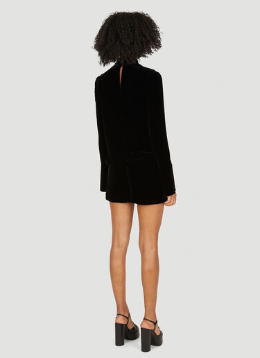 High Neck Velvet Dress Saint Laurent High Neck Velvet Dress Black sla0249019