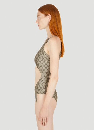 Gucci GG Asymmetric Cut-Out Swimsuit Beige guc0250083