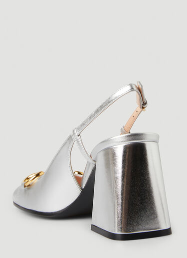 Gucci Baby 75 Slingback Heels Silver guc0247128