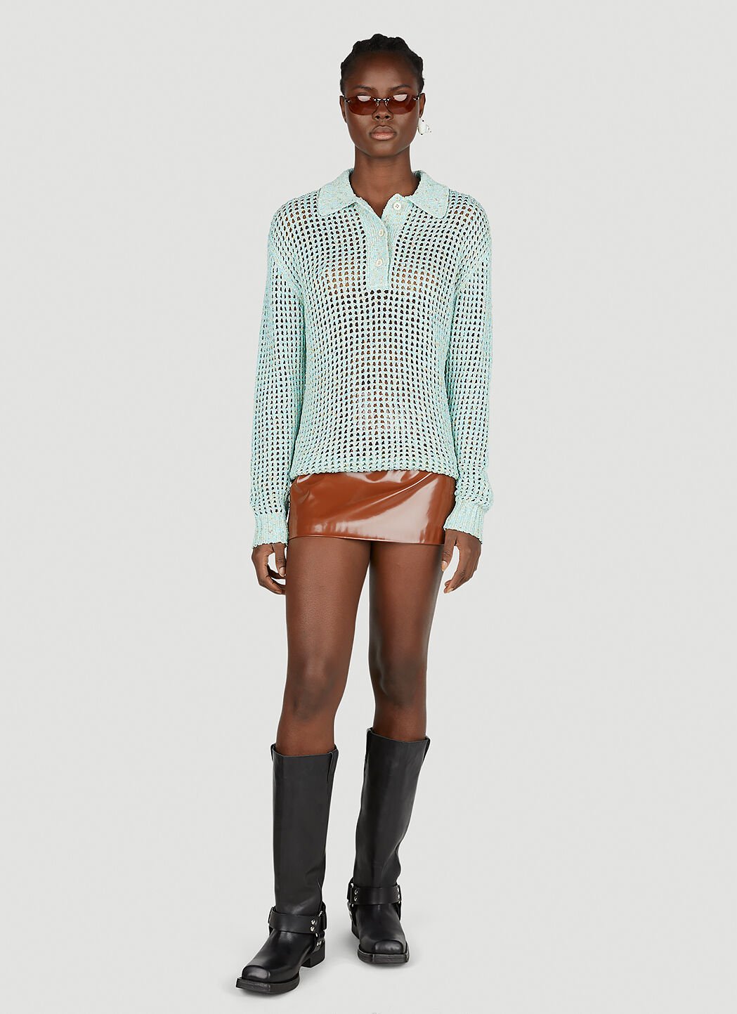 Acne Studios Vinyl Mini Skirt in Brown fur Damen LN CC