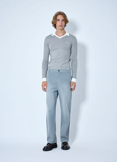 LN-CC® - Miu Miu: Steel Gray Garment-Dyed Twill Pants - Grey Miu Miu Steel Gray Garment-Dyed Twill Pants Grey miu0365009
