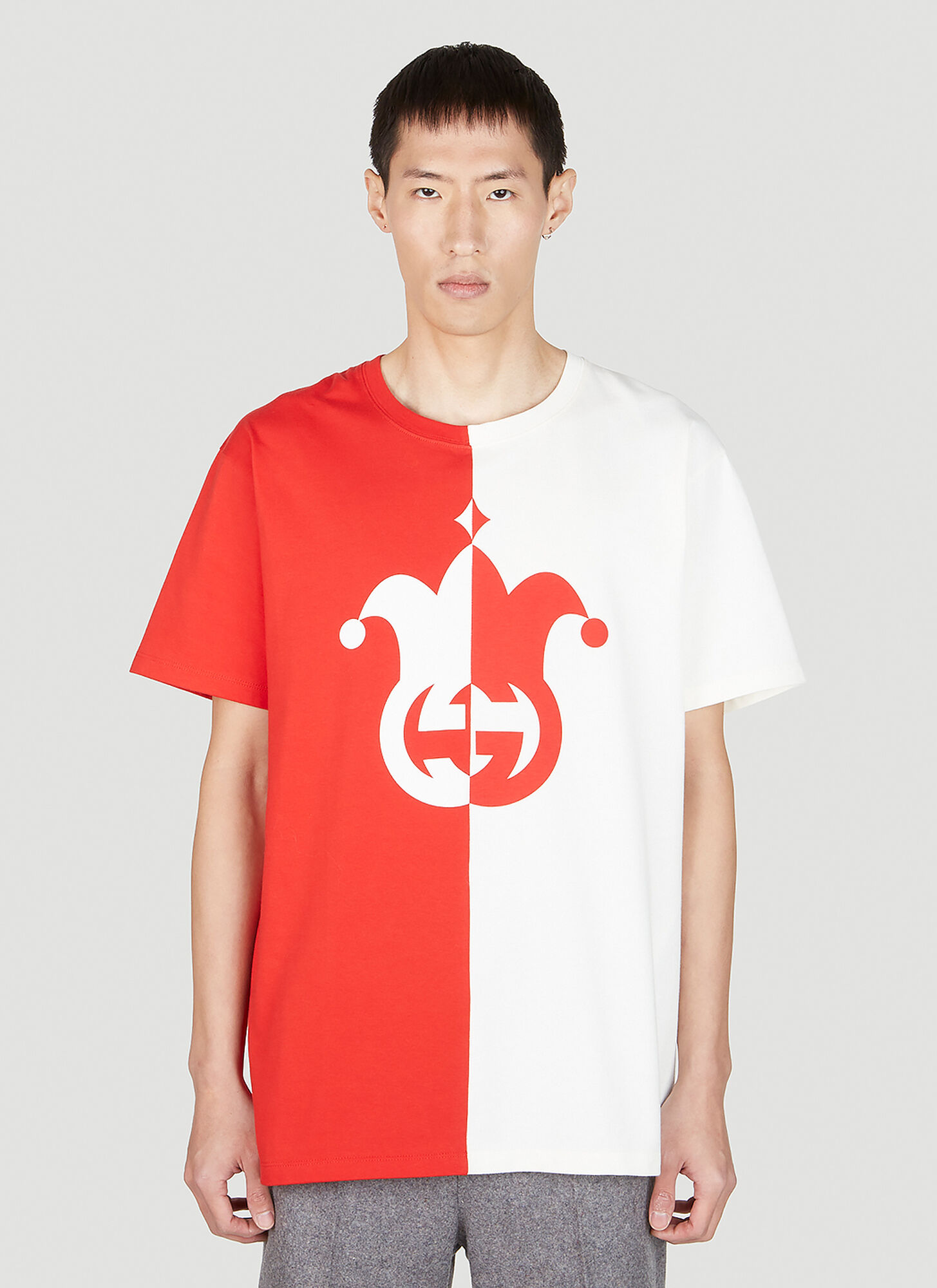 Gucci Cotton Jersey T-shirt With Jester Print In Red