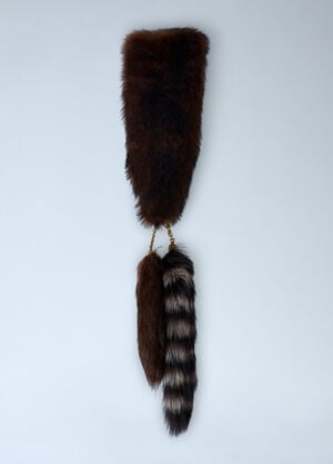 Chloé Treasure Tails Shearling Scarf Brown chl0262016