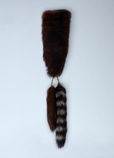 Treasure Tails Shearling Scarf Chloé Treasure Tails Shearling Scarf Brown chl0262016