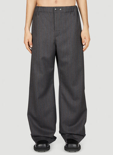 Bottega Veneta Pinstripe Wool Chevron Pants Grey bov0154010