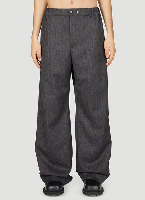 Bottega Veneta Pinstripe Wool Chevron Pants Black bov0142013