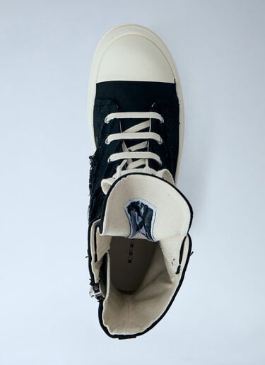 Rick Owens DRKSHDW Frayed Denim High-Top Sneakers Black drk0164037