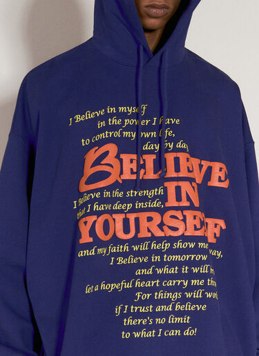 VETEMENTS Believe In Yourself Hooded Sweatshirt Blue vet0156011