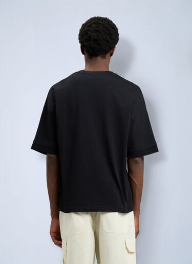 Palm Angels Curved Logo Loose Double T-Shirt Black pma0164117