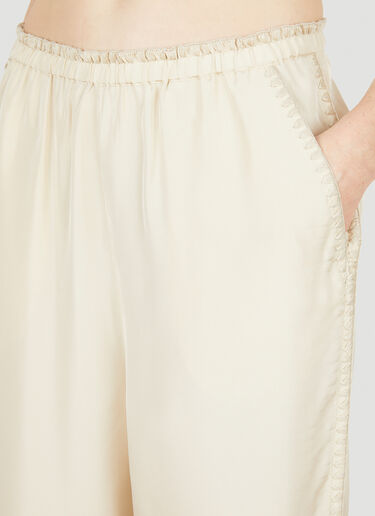 TOTEME Embroidered Pants Cream tot0251026