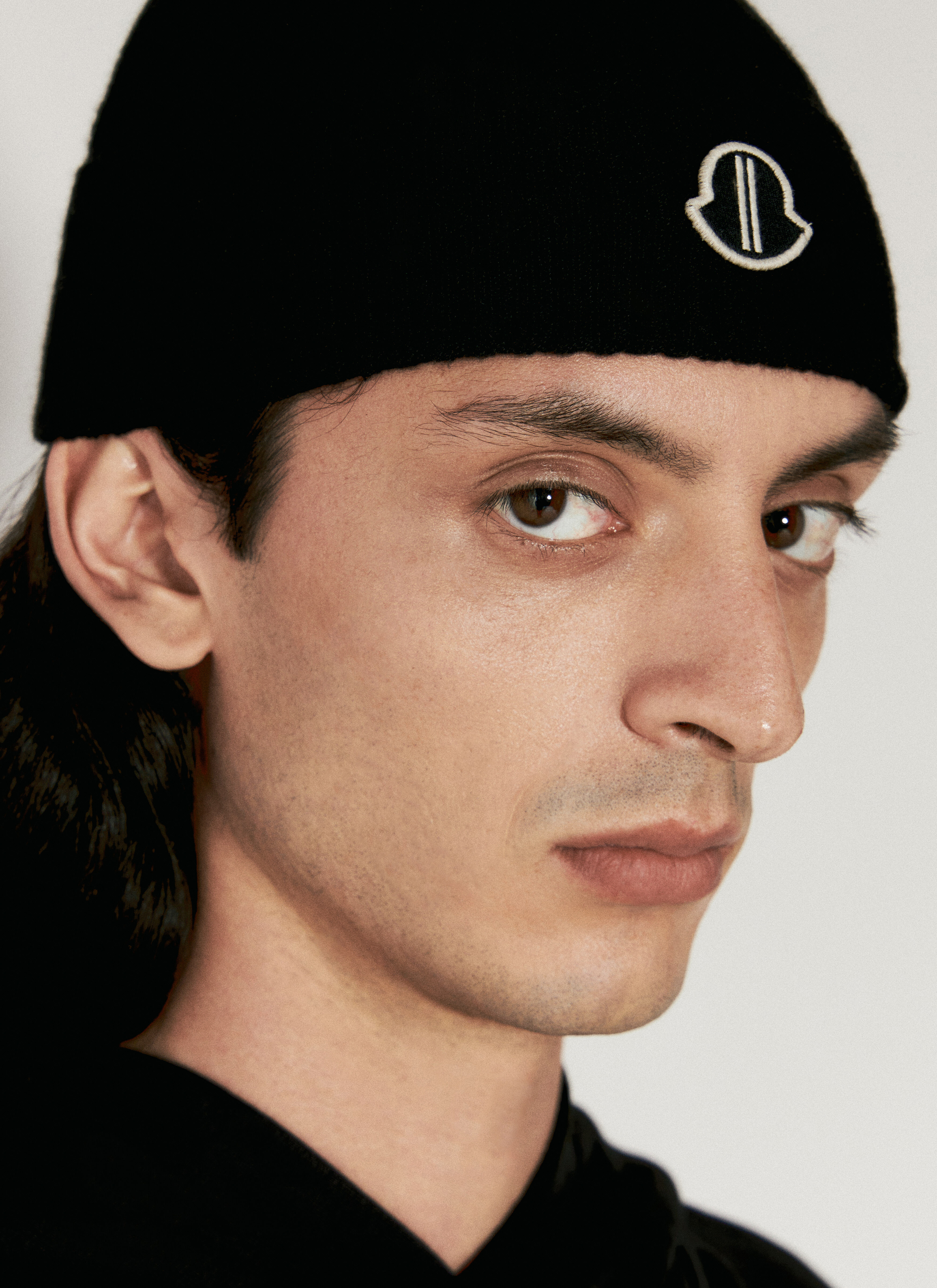 Moncler x Rick Owens Men's' Logo Embroidery Cashmere Beanie Hat in