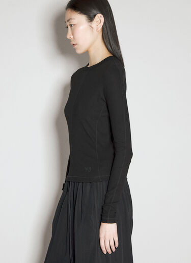 Y-3 Fitted Long-Sleeve T-Shirt Black yyy0256004