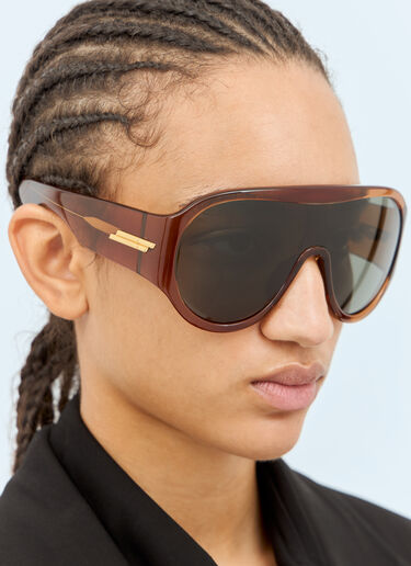 Bottega Veneta Scudo Shield Sunglasses Brown bos0258002