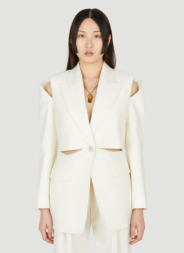 Alexander McQueen 슬래시 재킷 화이트 amq0248007