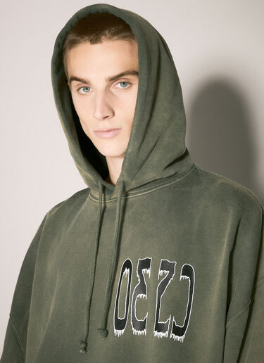 032C Spliced Bubble Hooded Sweatshirt Olive cee0158004