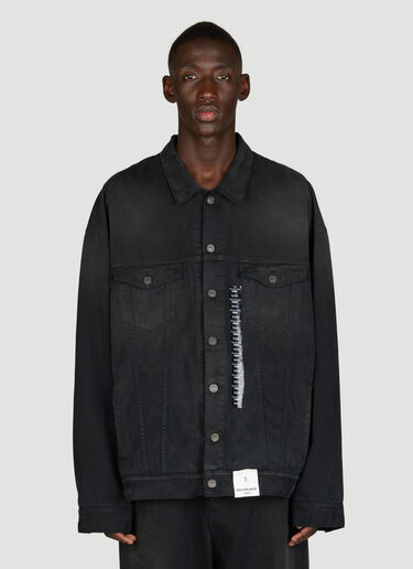 Balenciaga Size Sticker Denim Jacket Black bal0355002