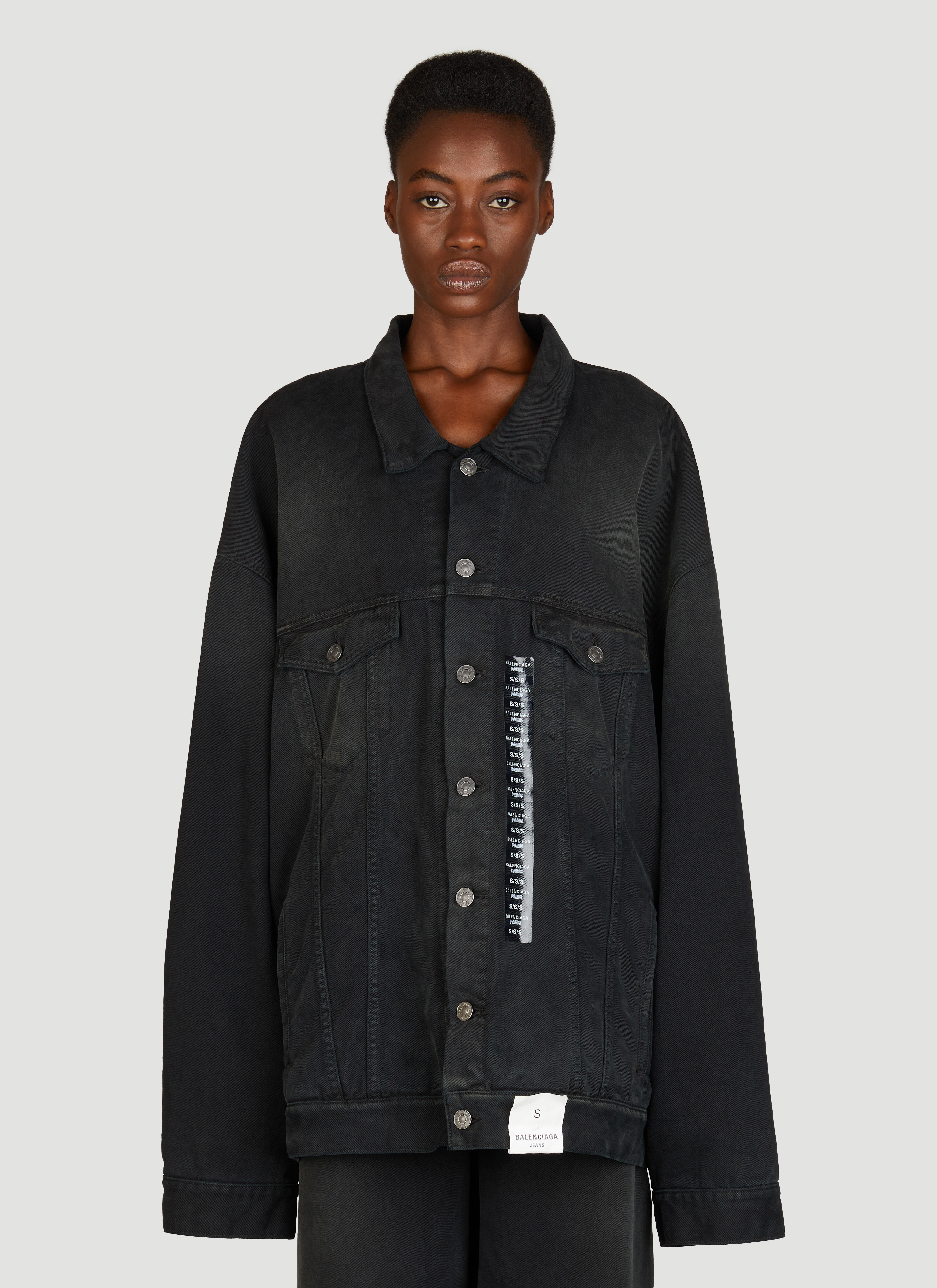 Acne Studios Size Sticker Denim Jacket Black acn0355002