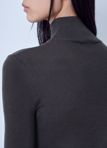 LN-CC® - Max Mara: Ribbed Turtleneck Sweater - Grey Max Mara Ribbed Turtleneck Sweater Grey max0266225