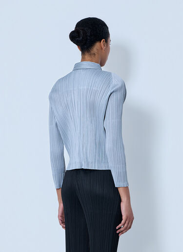 Pleats Please Issey Miyake Structured Pleat Long Sleeve Shirt Grey plp0264009