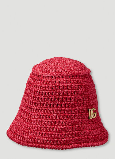 Dolce & Gabbana 徽标铭牌编织渔夫帽 红 dol0249102