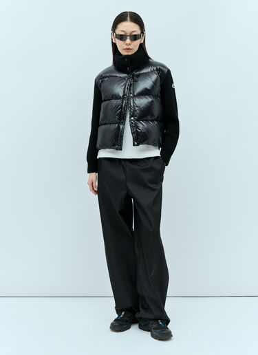 Moncler 衬垫拉链羊毛开衫 黑色 mon0255038