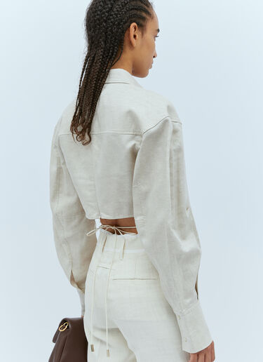 Jacquemus 라 슈미즈 플리다오 셔츠 라이트 베이지 jac0254021