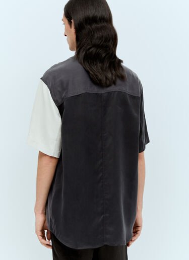 Song for the Mute Panelled Short-Sleeve Shirt Black sfm0156005