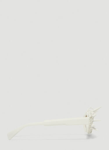 Kuboraum Spiked Oval Sunglasses White kub0339003