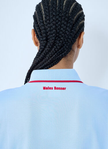 adidas by Wales Bonner 徽标图案 polo 衫 蓝色 awb0359020