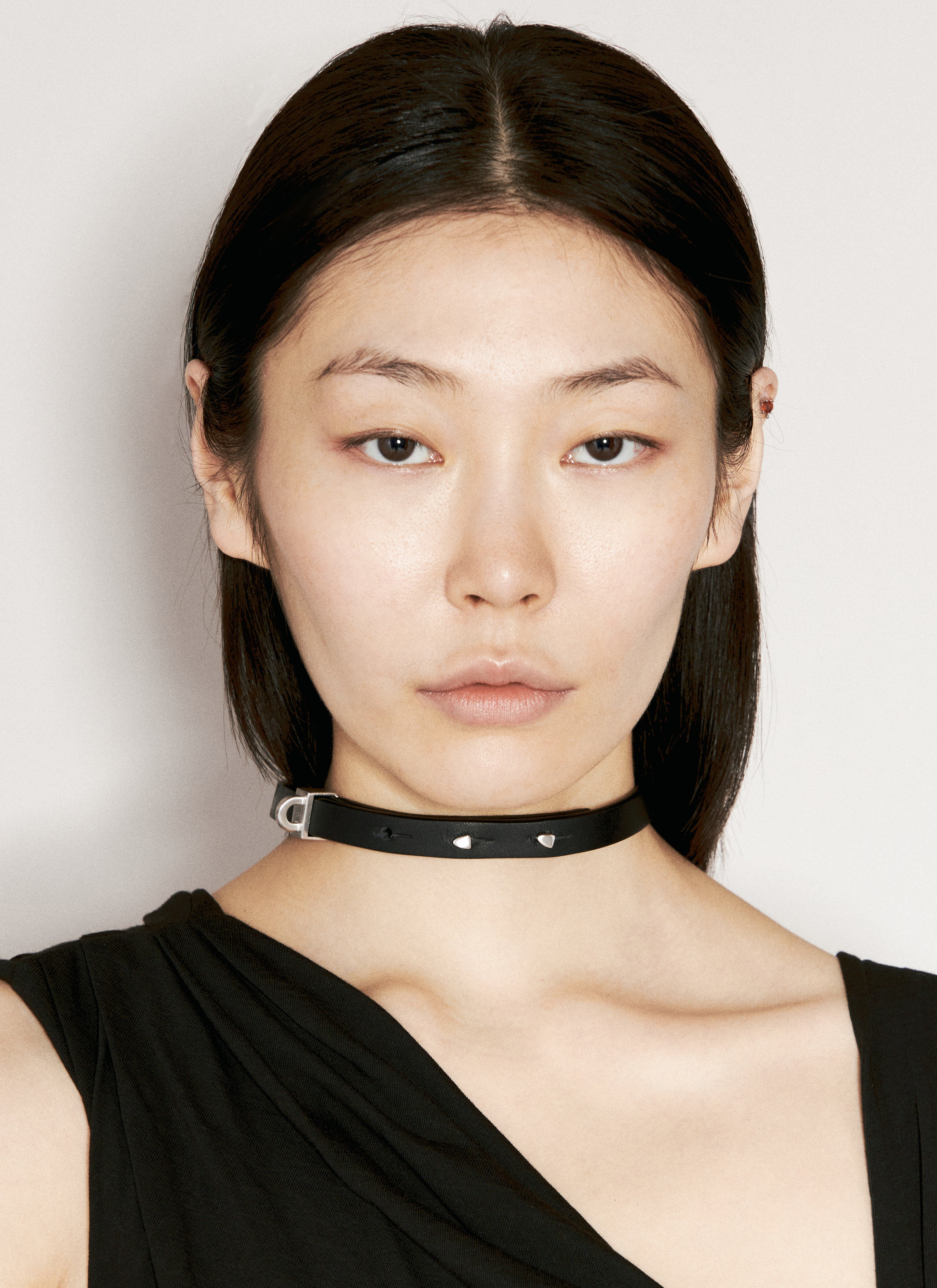 Rick Owens Leather Choker Brown ric0155007