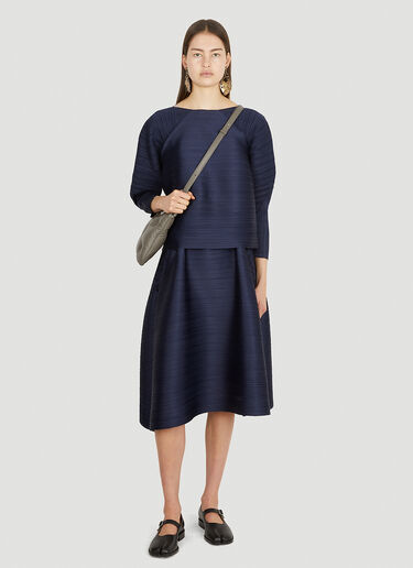 Pleats Please Issey Miyake Hug Midi Skirt Blue plp0251020