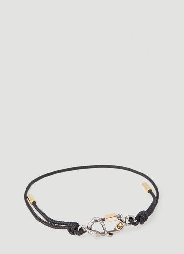 Alexander McQueen Snake And Skull Cord Bracelet Black amq0152038