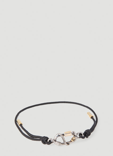 Balenciaga Snake And Skull Cord Bracelet Black bal0251135