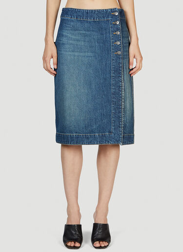 Bottega Veneta Buttoned Denim Skirt Blue bov0251122