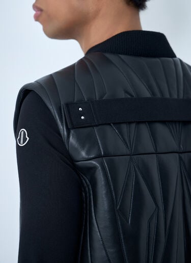 Moncler x Rick Owens Geocamo Flight Leather Hooded Gilet Black mcs0363008