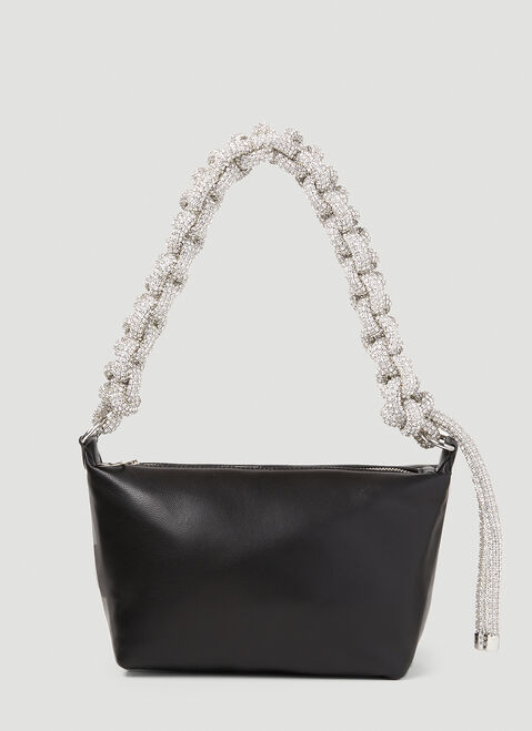 KARA Crystal Cobra Pouch Shoulder Bag Silver kar0252011
