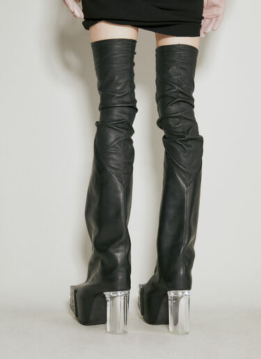 Rick Owens Flared Platform High Boots Black ric0254016