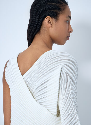 Issey Miyake ストリームニットトップ  ホワイト ism0260003