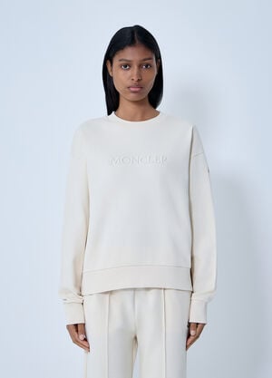 Moncler Logo Motif Sweatshirt Cream mon0263040