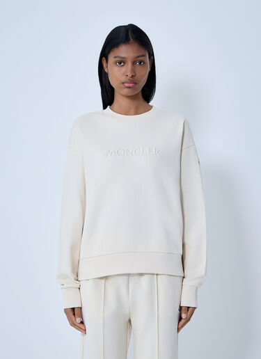 Logo Motif Sweatshirt Moncler Logo Motif Sweatshirt Cream mon0263040